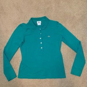 Lacoste Kelly green long sleeve polo